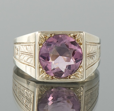 An Art Deco Gold and Amethyst Ring