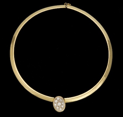 A Ladies Gold Omega Necklace with 1345cf