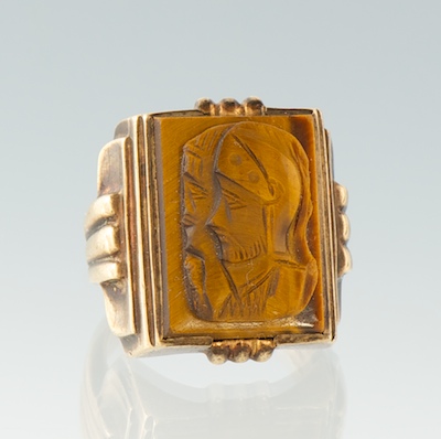 A Gentleman s Tiger Eye Cameo Ring 1345da