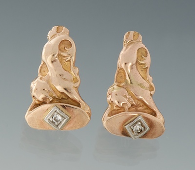 A Pair of Vintage Gold and Diamond