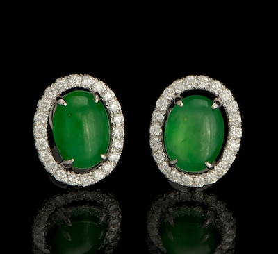A Pair of Natural Green Jadeite 13461e