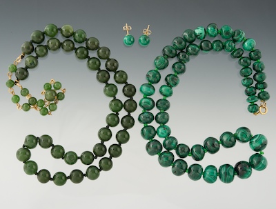 Two Hardstone Necklaces and Pair 13464a