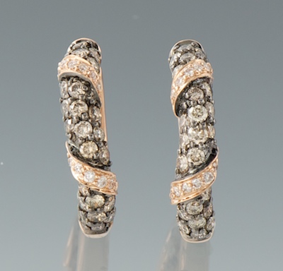 A Pair of Rose Gold and Diamond