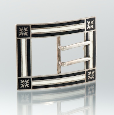 A Sterling Silver and Enamel Buckle