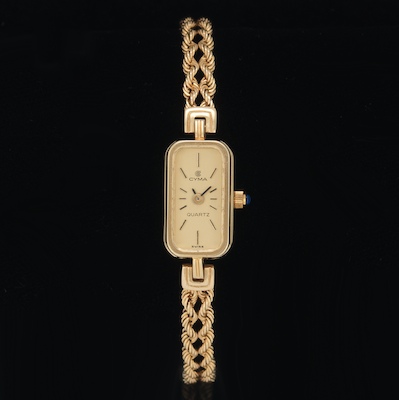 A Ladies Cyma Gold Watch 14k yellow 13468f