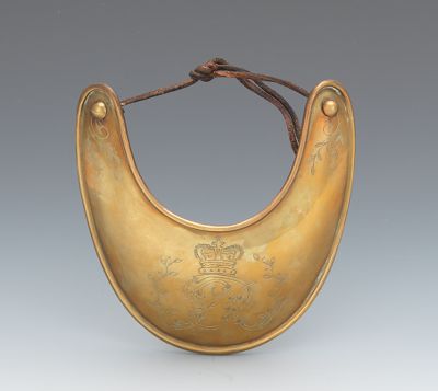 English Brass Gorget Leather backed