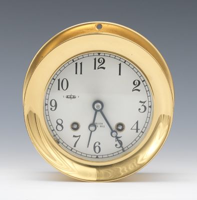 A Chelsea Brass Ship's Clock Bright