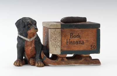 A Figural Cigar Humidor with Puppy 1347ab