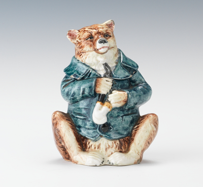 A Majolica Bear Form Tobacco Humidor