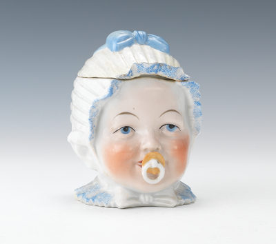 Glazed Porcelain Tobacco Jar Baby