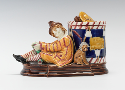 Sarreguemins Majolica Humidor with Boy