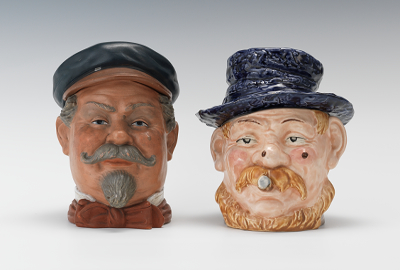 Two Large Male Heads with Mustaches 13485a