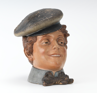 A Female Head Tobacco Jar of Capped