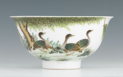 Porcelain Footed Bowl with Ducks 13495e