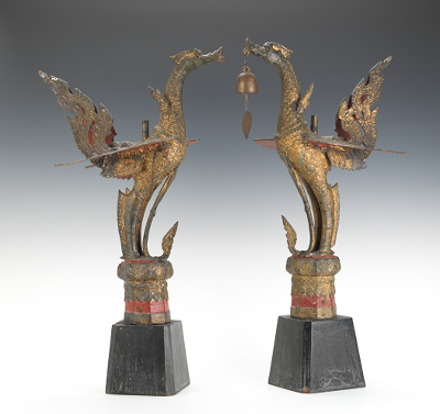 A Pair of Thai Bronze Temple Supannahong 134971