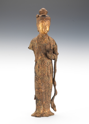 Cast Metal Standing Buddha with 134972