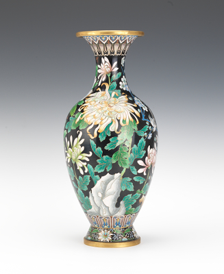 A Chinese Cloisonne Vase Black 13496d