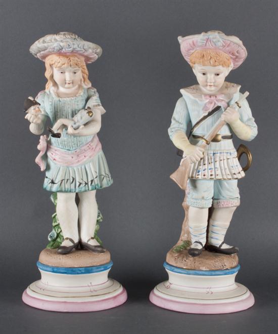 Pair of painted bisque figures 137098