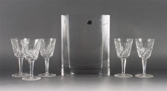 Waterford crystal vase and five 13709f