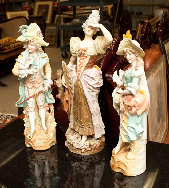 Pair of German painted bisque figures 1370dd