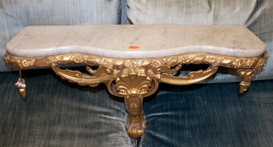 Rococo Revival style giltwood marble