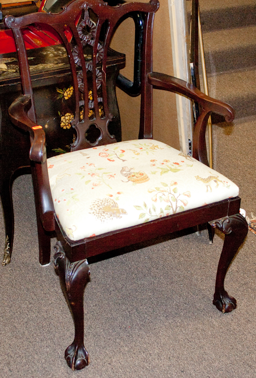 George III style mahogany slip-seat
