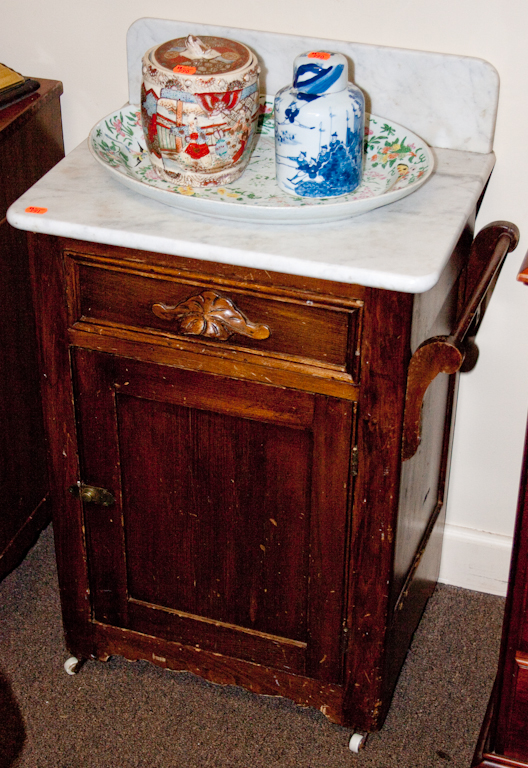 Victorian walnut marble top washstand 137148