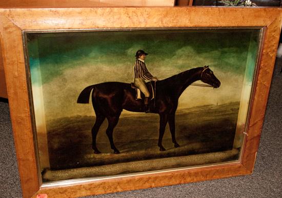 Color print of a horse and jockey in
