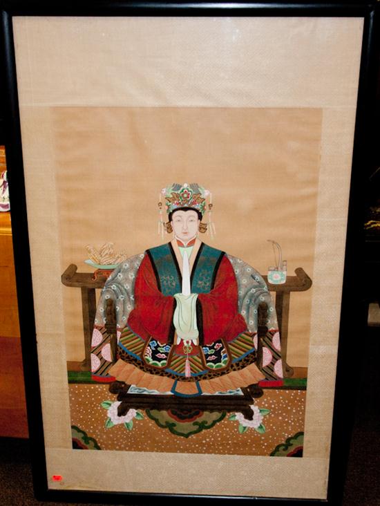 Chinese ancestral portrait framed