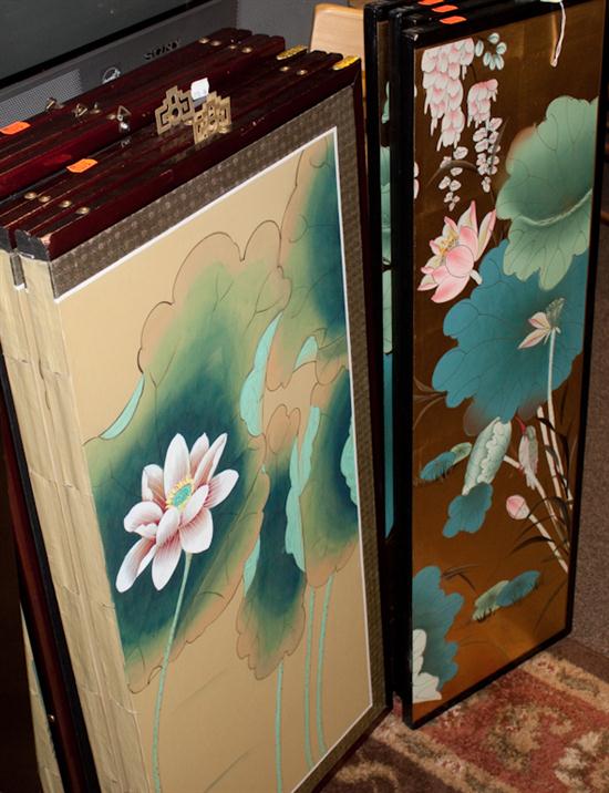 Four Chinese painted wood panels 137190