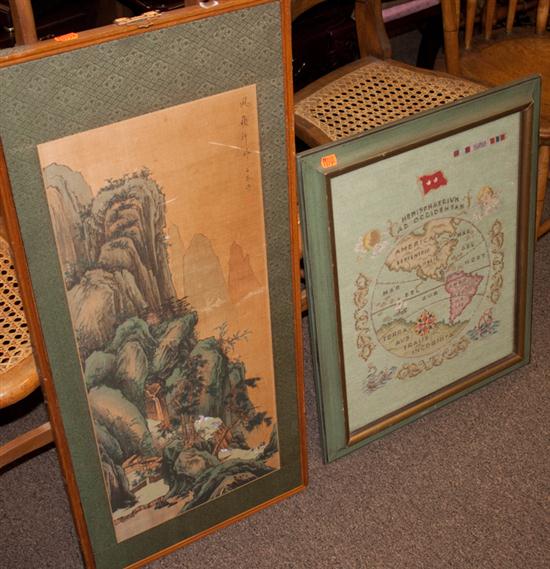 Framed needlework picture and a 137191