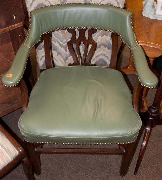 Victorian style naugahyde upholstered