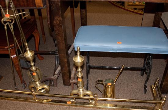 Pair of Federal style brass andirons 1371ac