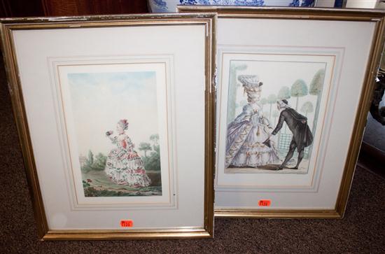 Pair of French prints depicting 1371c1