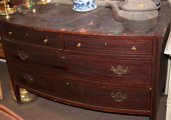 Victorian inlaid bureau with mirrored 1371df