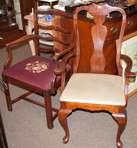 Queen Anne s style mahogany armchair 1371eb