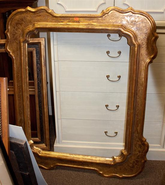 Large baroque style etched giltwood