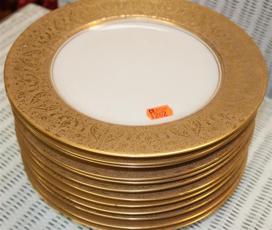 Set of 12 Bavarian china gilt border