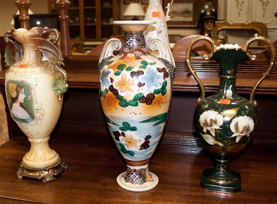 Victorian portrait ceramic urn