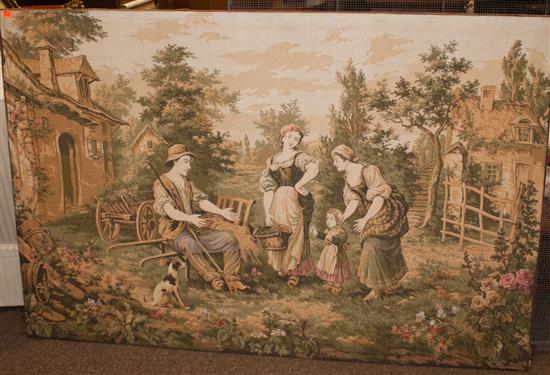 Machine-made tapestry depicting