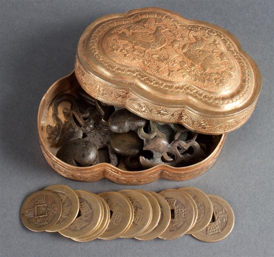 Chinese gilt-copper alloy covered box