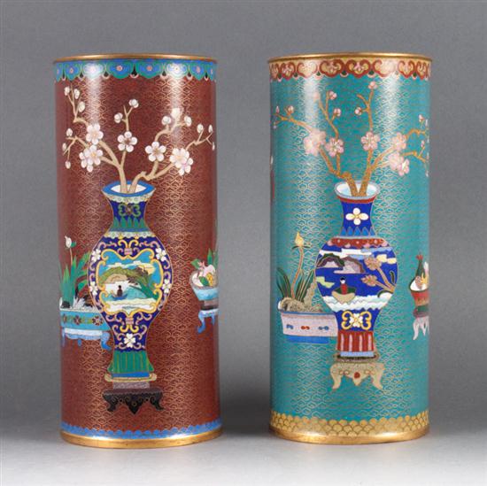 Pair of Chinese cloisonne enamel 1372f2