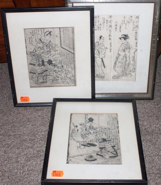 Three framed Japanese woodcuts 137314