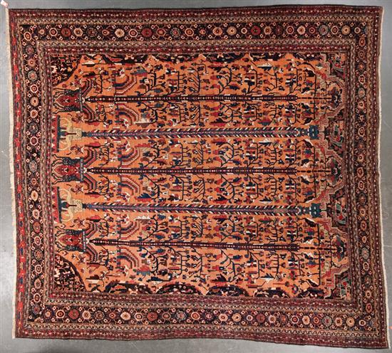 Unusual antique Bahktiari carpet 13734c