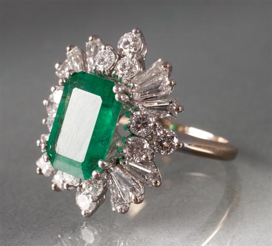 Emerald and diamond ring centering