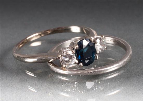 Diamond and sapphire ring together 13737b