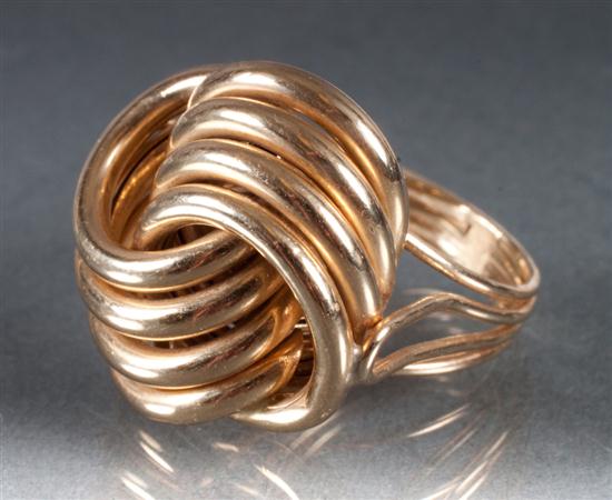 14K gold twisted knot form ring 13737d