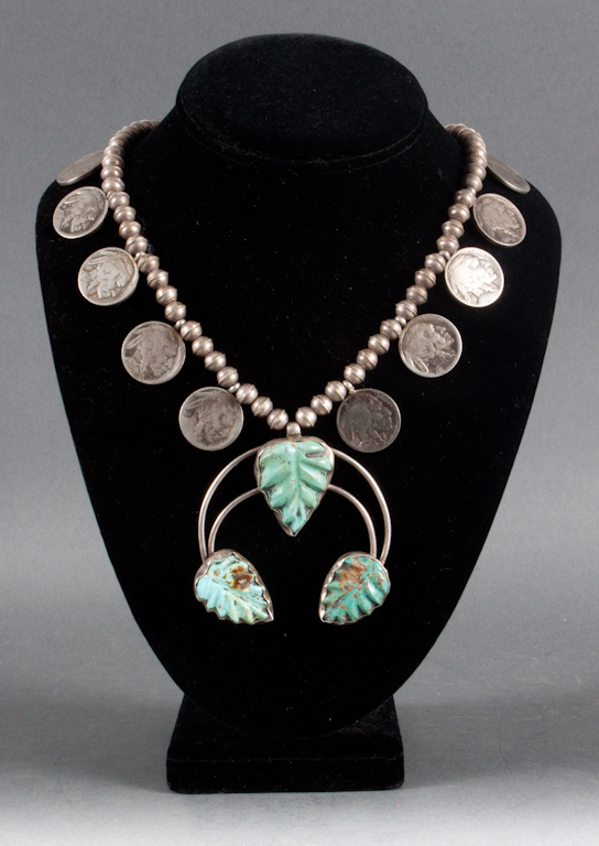 Silver Buffalo Nickel and turquoise