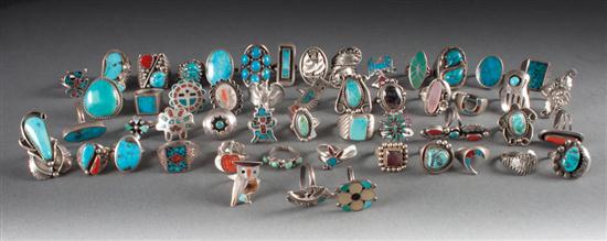 Assorted silver turquoise coral