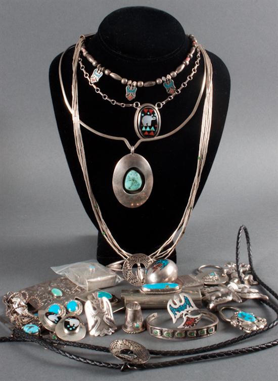Assorted silver turquoise coral 1373b3